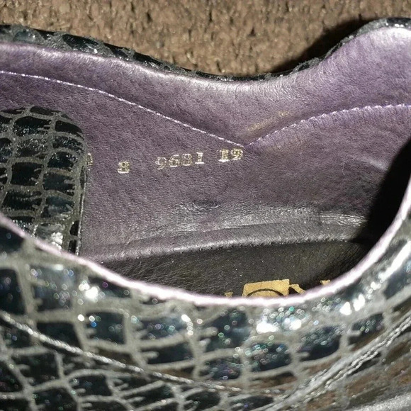 ROHDE-Dark Navy-Croc Pattern Patent with Texture-Superb-Leather-SZ 8UK-8.5 US - Picture 7 of 8